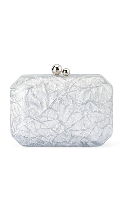 Olga Berg Mateo Metallic Clutch In Silver