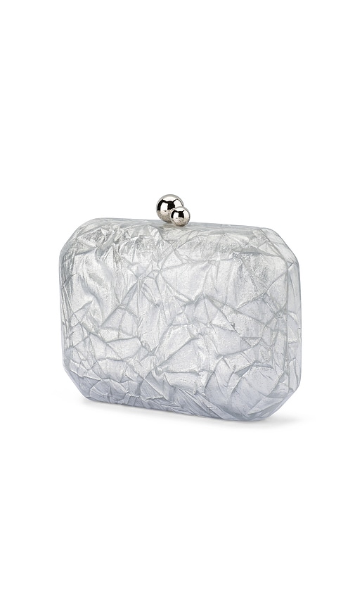 Olga Berg Mateo Metallic Clutch In Silver