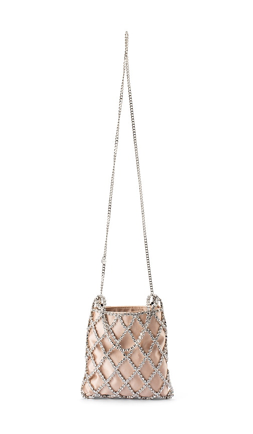  Olga Berg Tasche Im Käfig-design Kit In Metallic Neutral. 