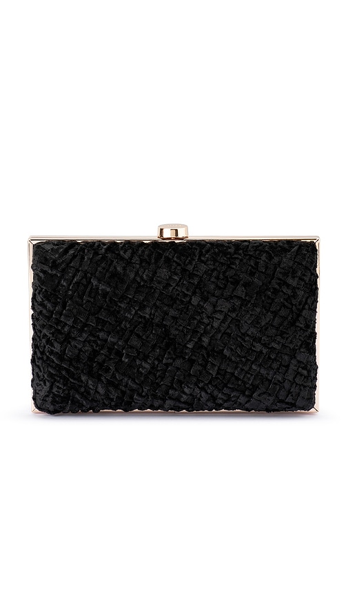 Olga Berg Hazel Textured Clutch In Black