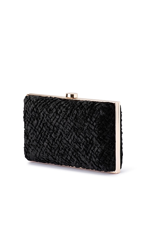 Olga Berg Hazel Textured Clutch In Black