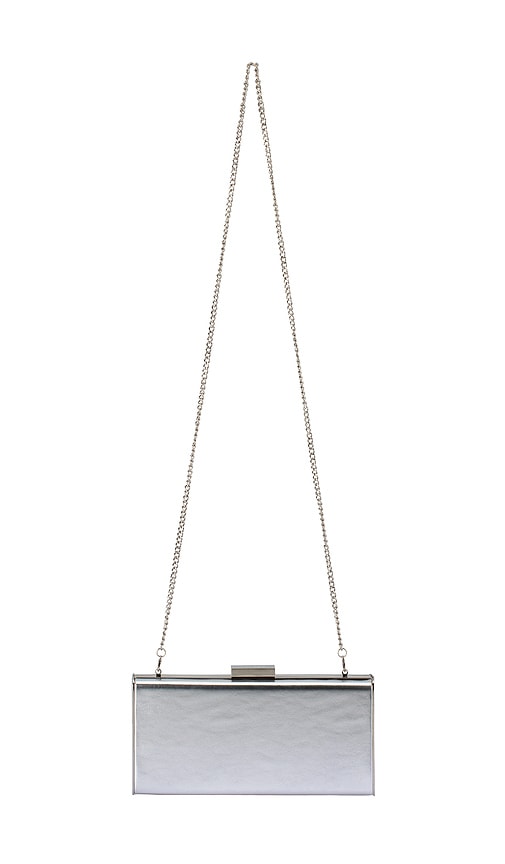  Olga Berg Schmale Clutch Samantha In Metallic Silver. 