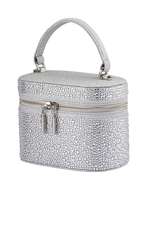  Olga Berg Kristall-tasche Mit Reissverschluss Beckie In Metallic Silver. 