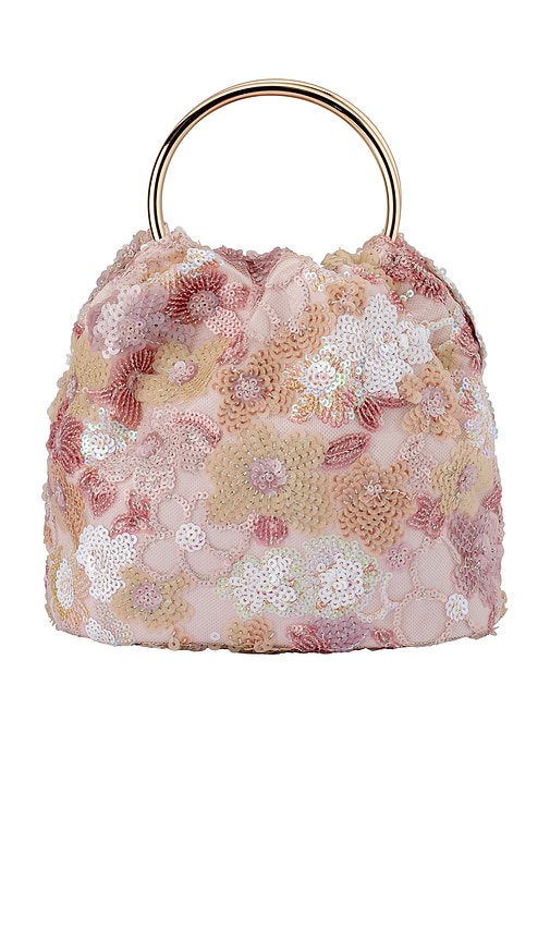 olga berg SAC MAIN POIGNE ORNE DE SEQUINS ALFIE FLORAL en Blush 106 €