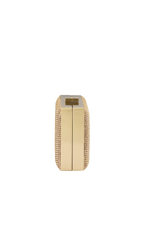  Olga Berg Clutch In Kristallbox-optik Stef In Metallic Gold. 
