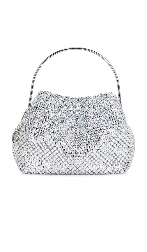 olga berg Whitney Crystal Top Handle Bag en Metallic Silver 128 €