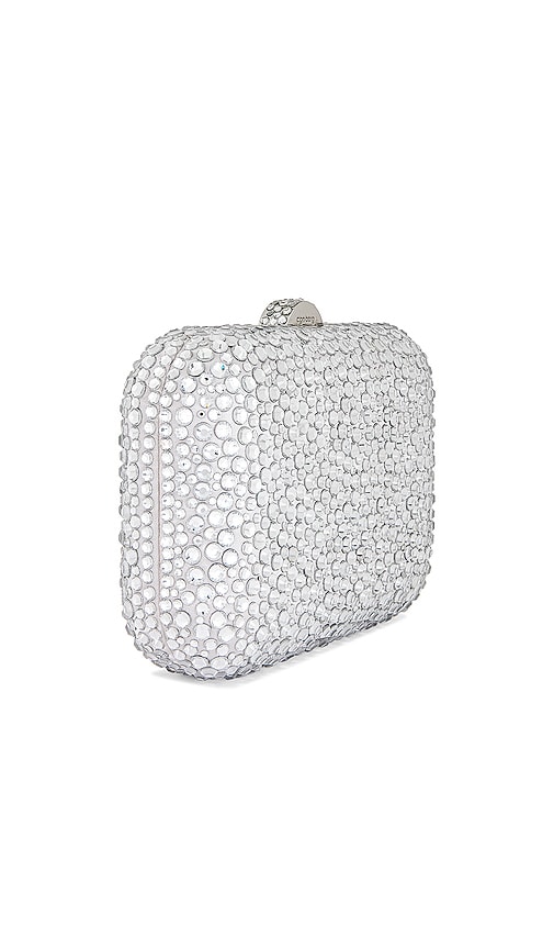  Olga Berg Clutch In Metallic Silver. 