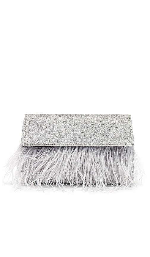 Mia Glitter Feather Trim Shoulder Bag
