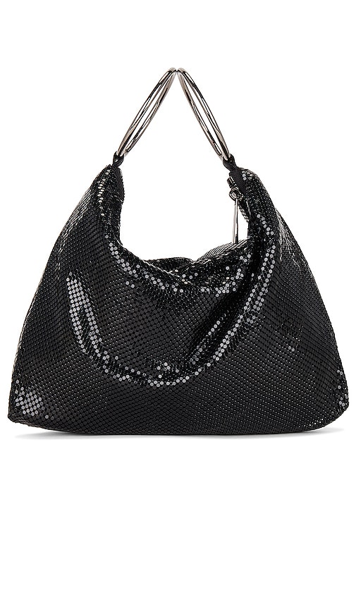 Shop Olga Berg Shar Mesh Convertible Bag In Black