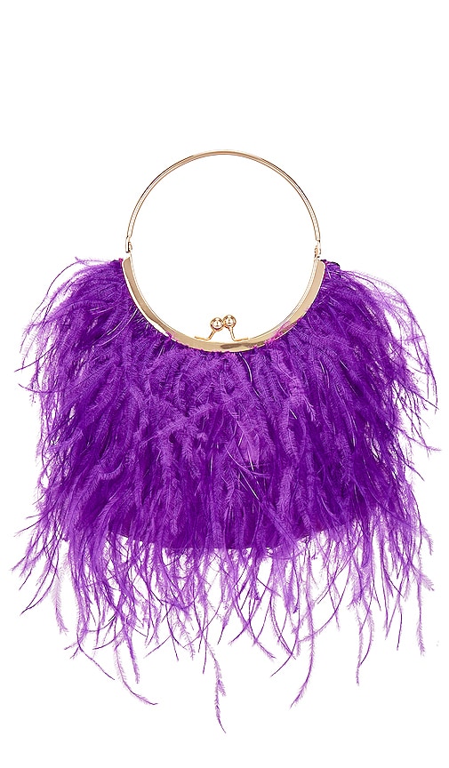 PENNY FEATHERED FRAME BAG – 紫色