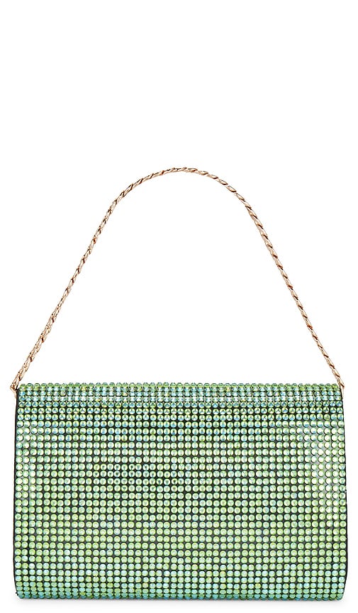 Shop Olga Berg Liv Crystal Clutch In Green