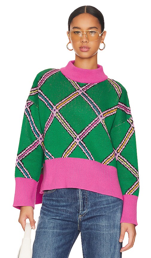 Olivia Rubin Cescy Sweater In Green Check
