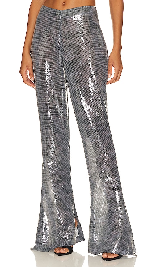 Buy Azokoe Women High Waist Sequin Pants Sparkle Party Stretchy Wide Leg  Flared Trousers Silver M at Amazon.in