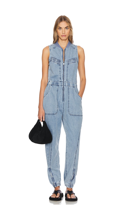 Shop One Teaspoon Lilly Denim Jumpsuit In Salty Dog