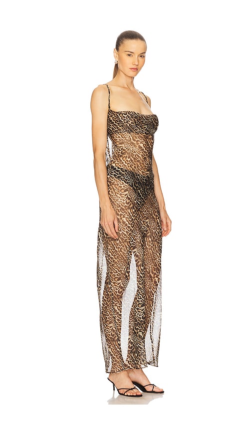One Teaspoon Jagger Maxi Slip Dress In Animal Print