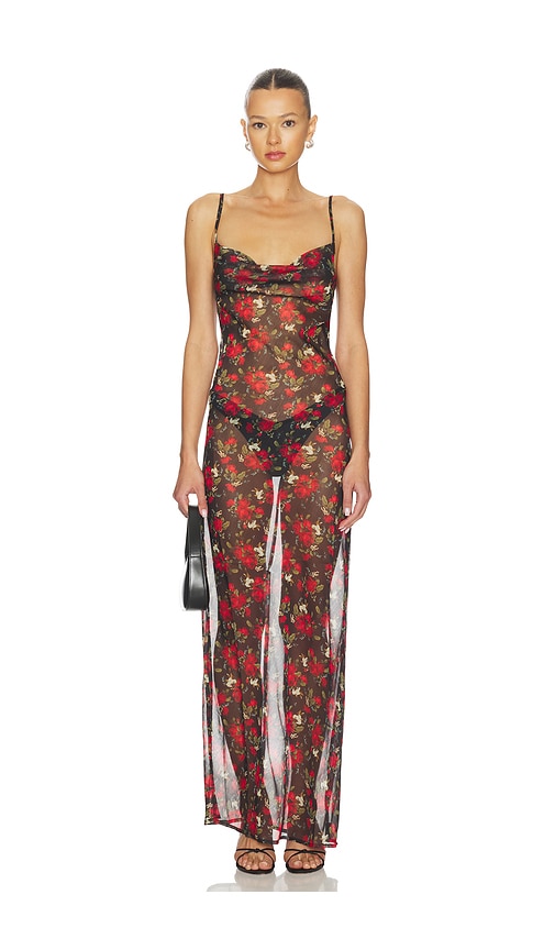 One Teaspoon Jagger Flower Slip Dress In Red