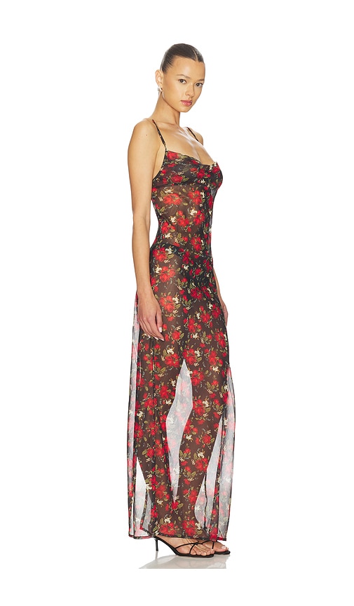 One Teaspoon Jagger Flower Slip Dress In Red