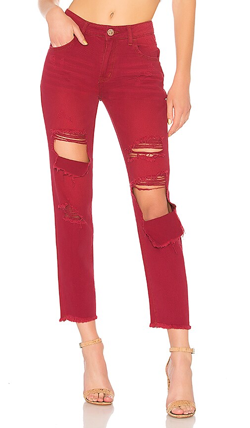 One Teaspoon AWESOME BAGGIES 진 in Red Envy | REVOLVE AWESOME BAGGIES 진 from Revolve.com