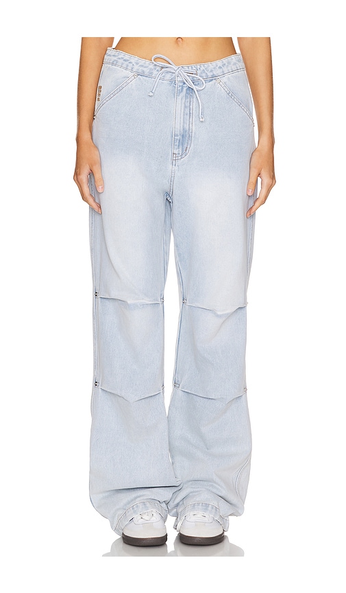 Shop One Teaspoon Marley Relaxed Wide Leg In Blue Latte