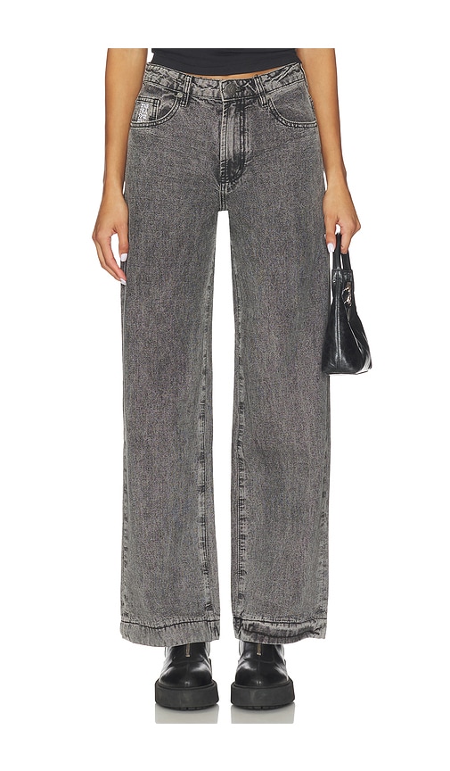 One Teaspoon Jackson Mid Waist Wide Leg Jeans in Grey. - size 24 (also in 26, 29)