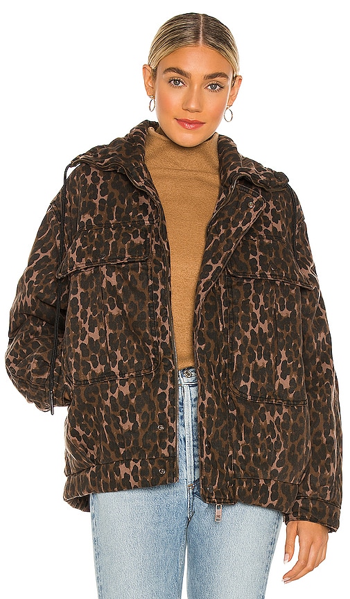 One Teaspoon Puffa Jacket in Bronze Leopard | REVOLVE