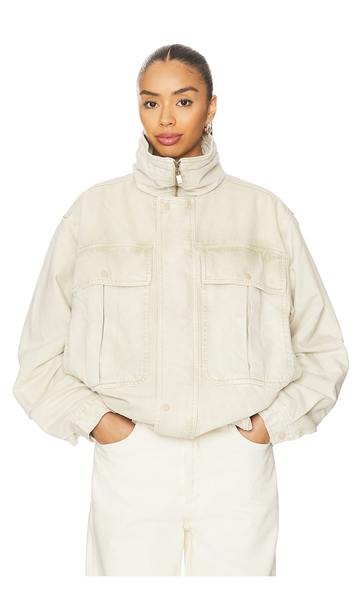  One Teaspoon Denim Utility Puffer Jacket In Ivory. Size Xs. Also In M, L, Xl. 