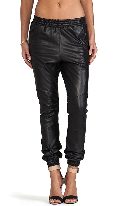 Leather Drop Rise Trackies