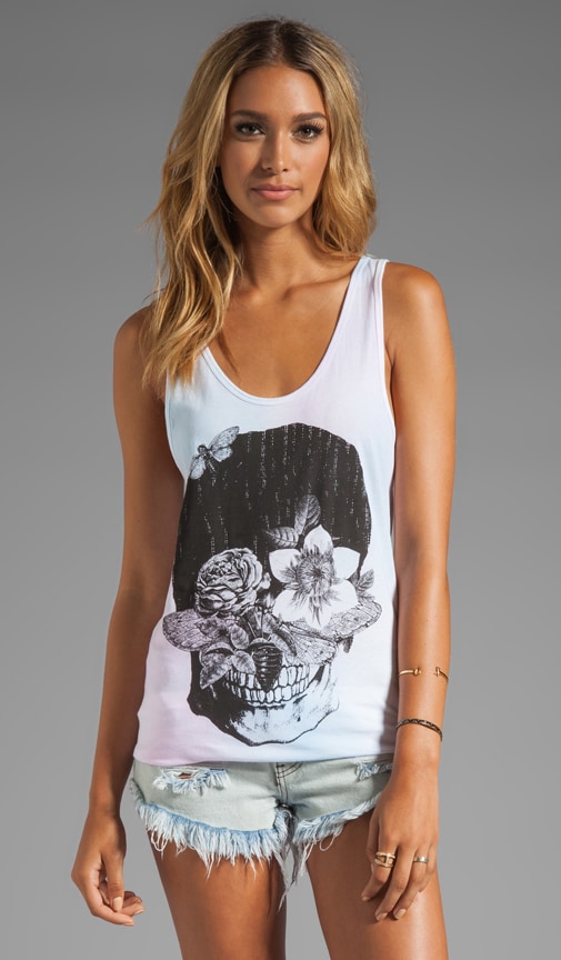 Skull Flowers Vintage Tank
