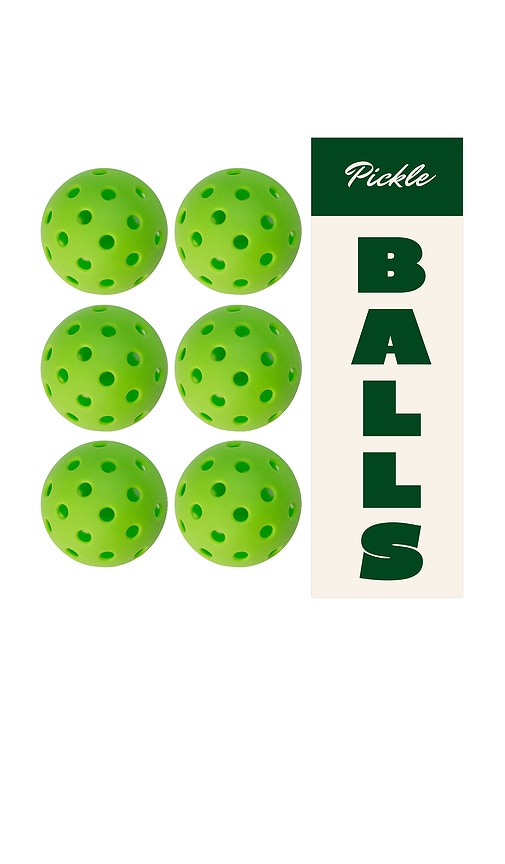 On Holiday Pickleball Set Of 6 Green Pickleball Balls In 绿色
