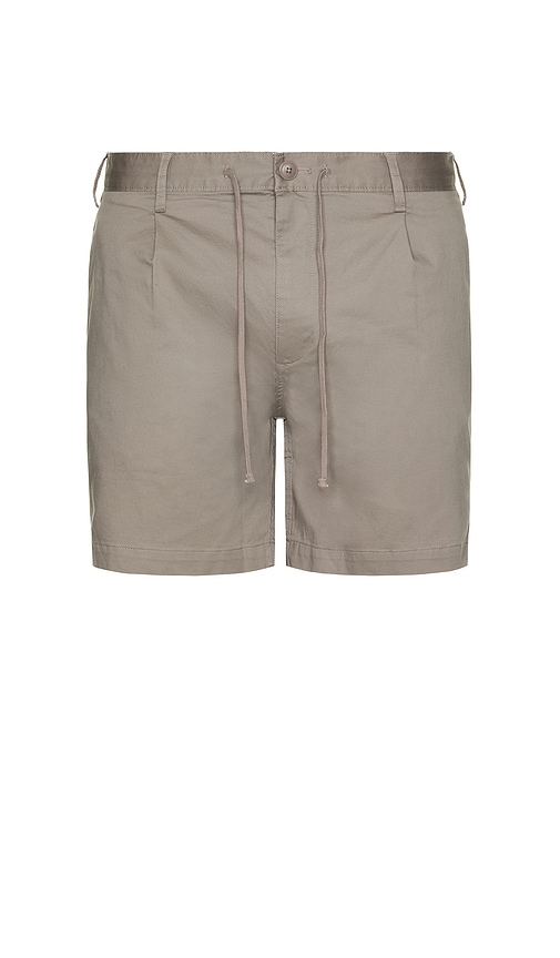 Garment Dye Cotton Drawstring Shorts in Taupe. - size 36 (also in 30, 32, 34)