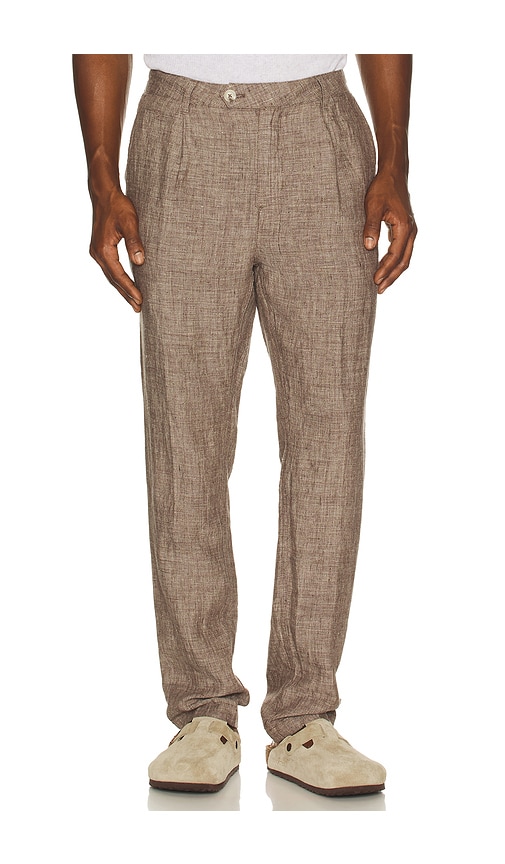 onia Linen Tapered Pleated Trouser