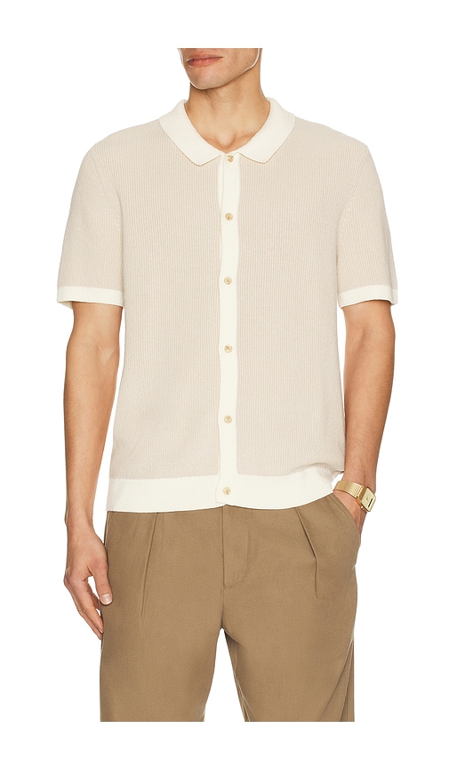 onia Linen Button Up Sweater Shirt