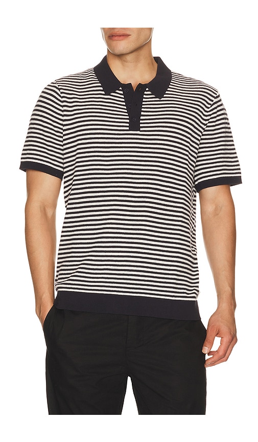 onia Textured Knit Polo en NavyWhite Taille XL1X Also en S M L 216 €