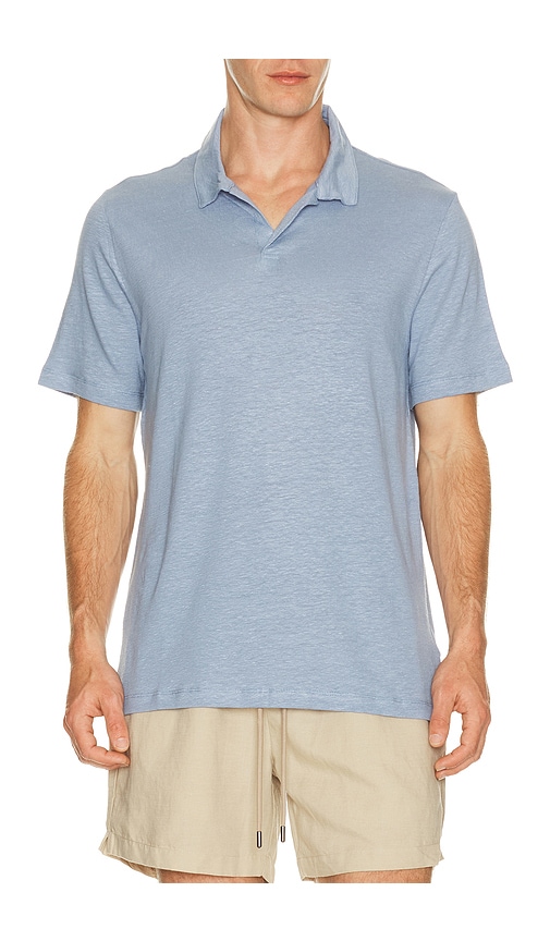 onia Shaun Stretch Linen Polo en Blue Taille XL1X Also en S M L 205 €