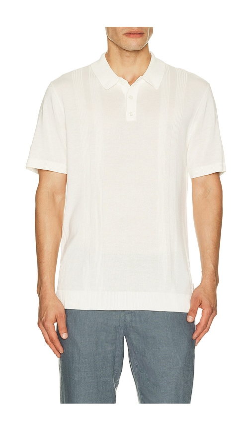 onia Silk Ribbed Knit Polo Shirt en Ivory Taille XL1X Also en S M L 305 €