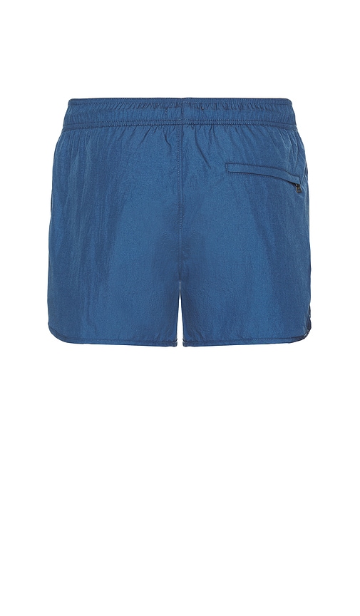 Onia Nylon Crinkle 4 Scallop Swim Trunk In Blue