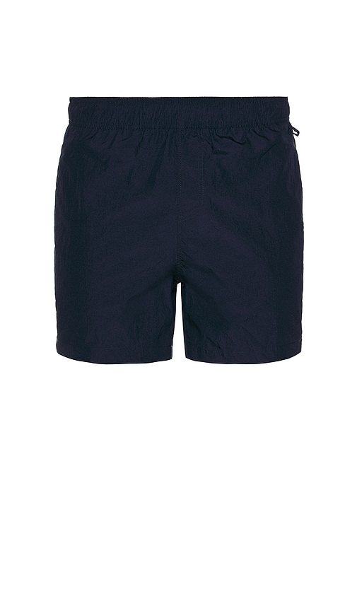 Nylon Crinkle 5 Swim Trunk in Navy. - size XL/1X (also in L, M, S)
