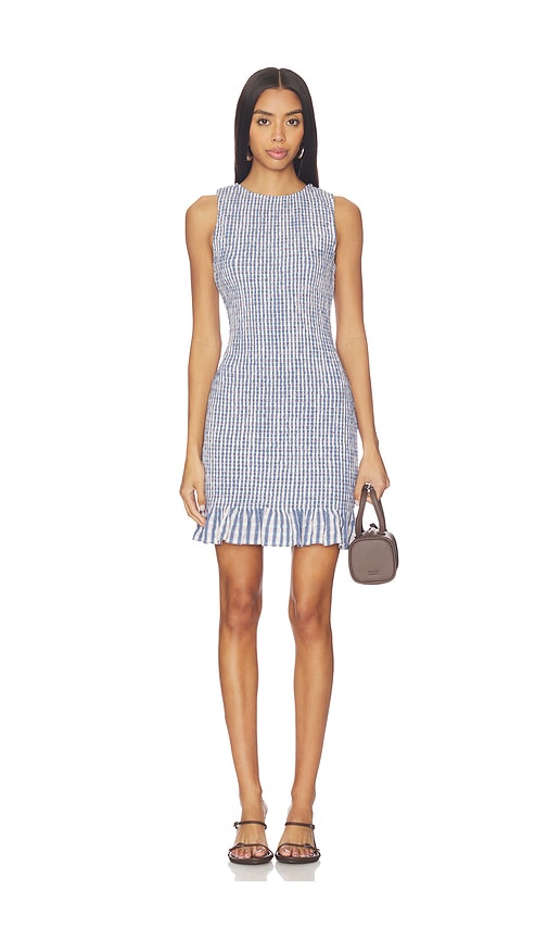 onia Air Linen Smocked Boatneck Dress