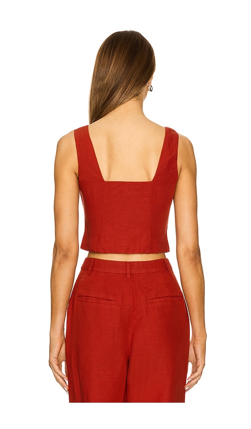  Onia Top Mit Karree-ausschnitt Air Linen In Red. Größe 0. Also In 2, 12. 
