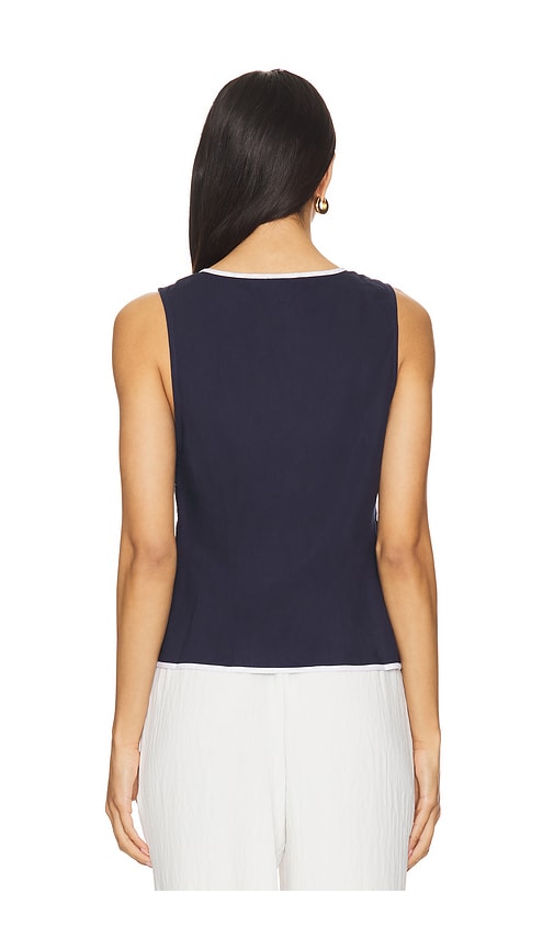  Onia Oberteil Mit Schleife Vorn Air Linen In Navy. Größe S. Also In Xs, M. 