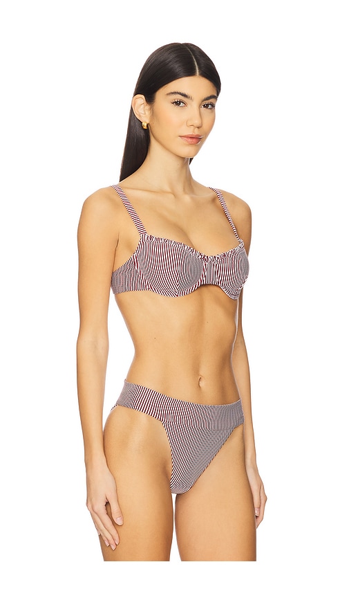 Onia Marilyn Bikini Top In Pomegranate,white