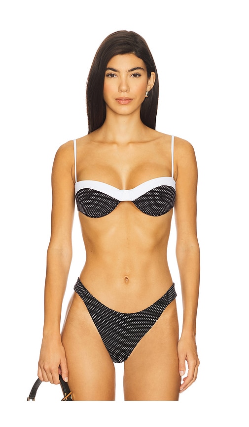 Brigitte Bikini Top in Black. - size XL (also in L, M, S, XS)
