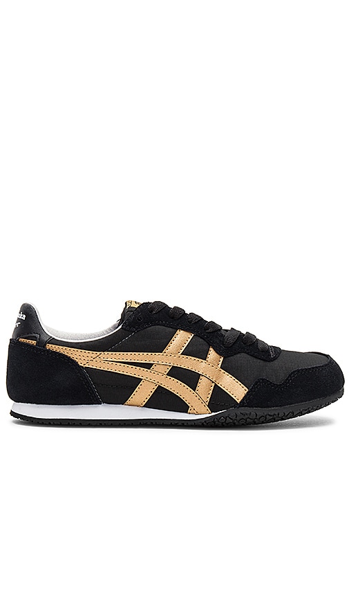 Onitsuka Tiger Serrano Sneaker in Black & Gold | REVOLVE