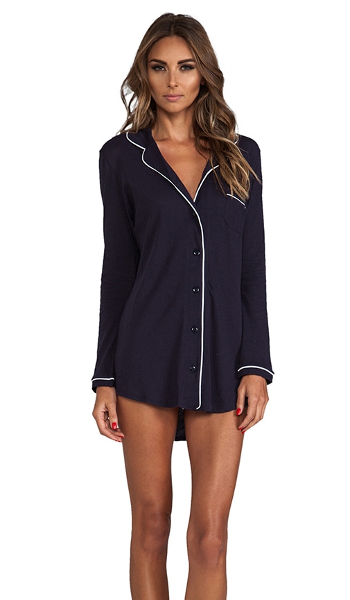 Organic Cotton Piped Night Shirt