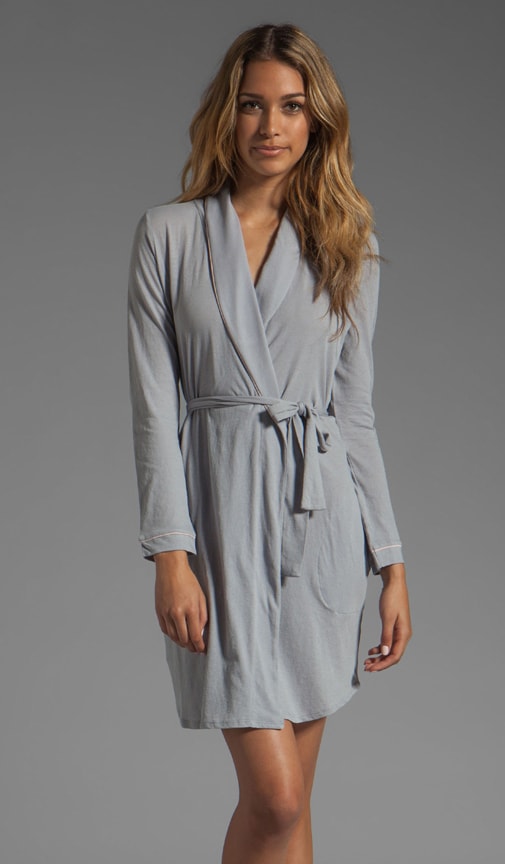 Organic Cotton Piped Short Robe