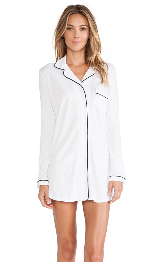 cotton button down night shirt