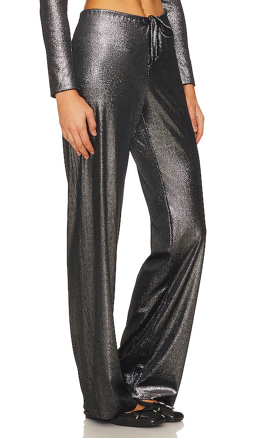 Shop Only Hearts Eclipse Velvet Phoebe Pants In Metallic Silver