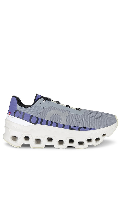 On Cloudmonster Sneaker in Mist & Blueberry