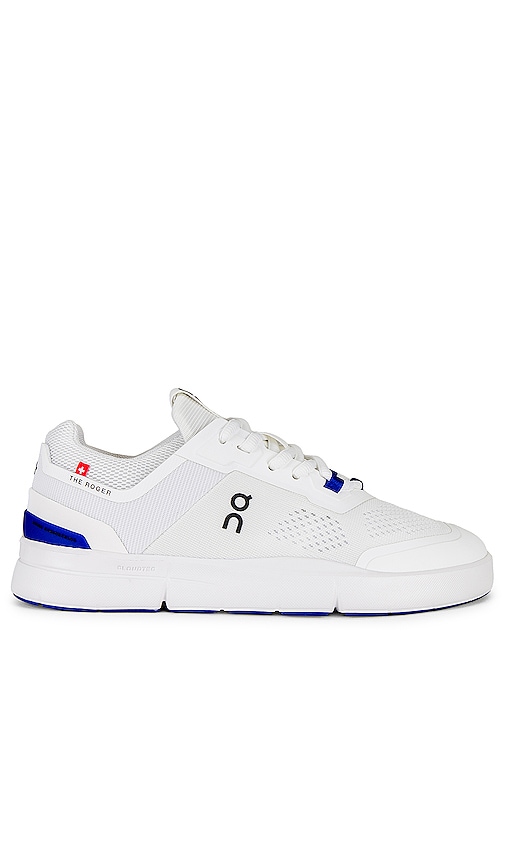 On the Roger Spin Sneaker in Undyed White & Indigo