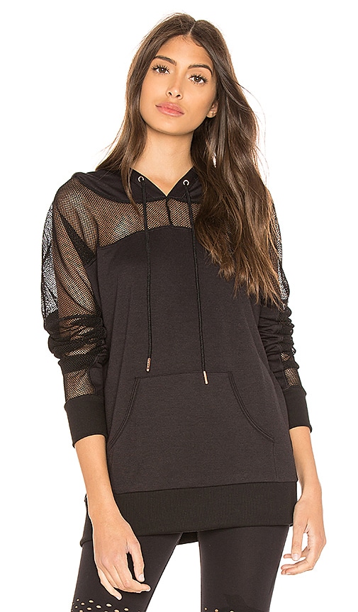 mesh sleeve hoodie